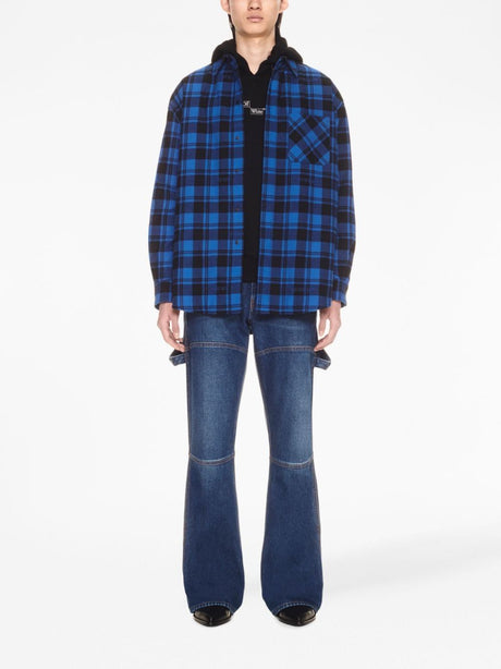 OFF-WHITE Blue Check Overshirt for Men - FW23 Collection