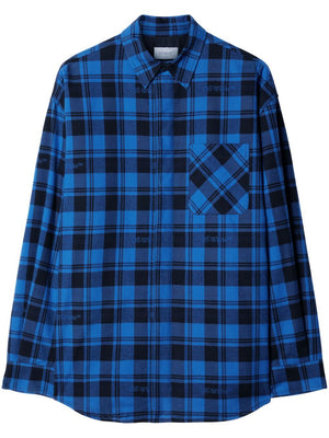 OFF-WHITE Blue Check Overshirt for Men - FW23 Collection