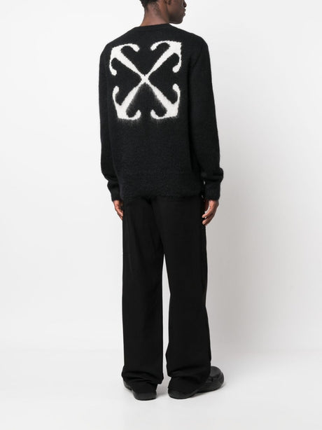 OFF-WHITE Black Mohair Blend Sweater for Men - FW23 Collection
