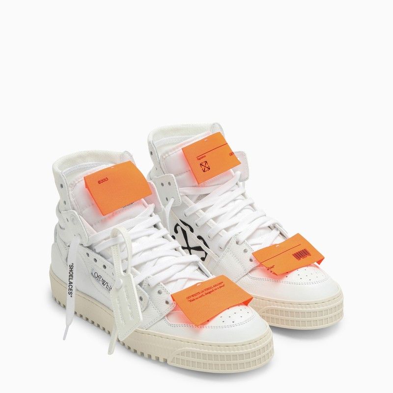 Classic White Leather High-Top Trainer by Off-White