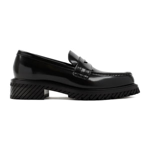 OFF-WHITE Black Combat Leather Loafers for Men - FW23 Collection