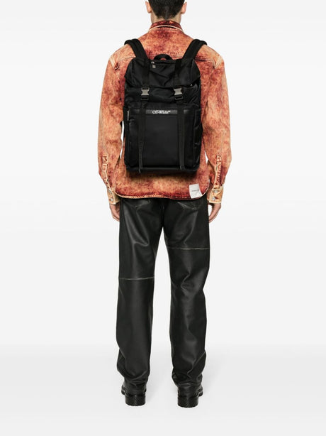黑色尼龍帆布背包 for 男士，具有加厚肩帶和QR Code