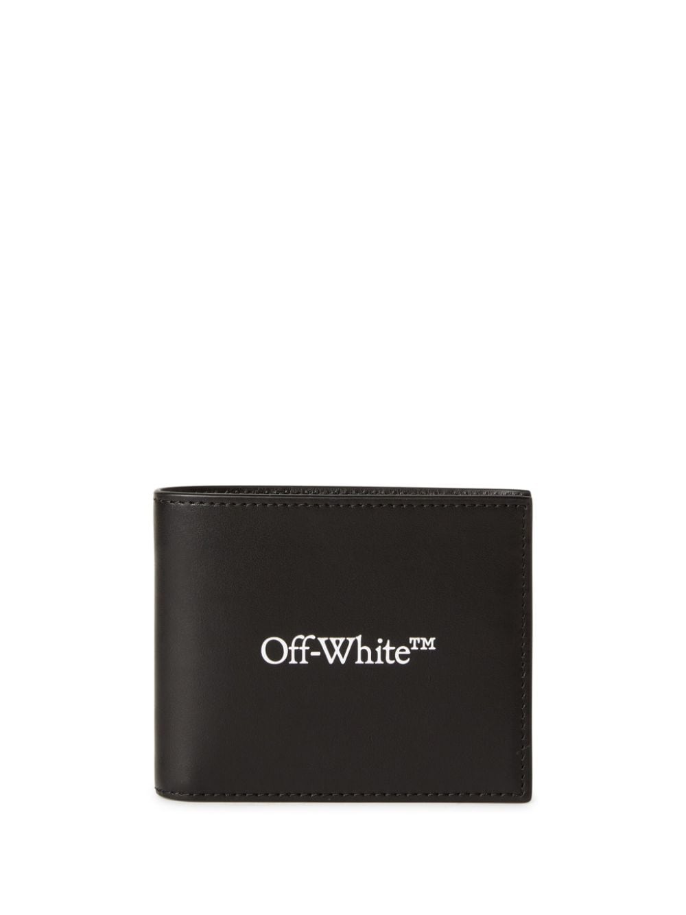 OFF-WHITE Sleek Black Bi-fold Wallet for Men - SS24 Collection