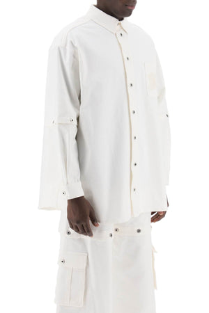 Áo khoác Overshirt logo thập niên 90 chất liệu vải cotton màu trắng dành cho nam giới - SS24
