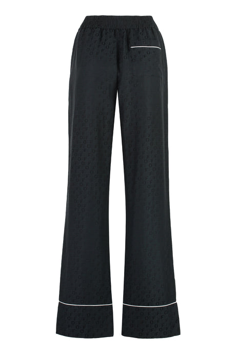 OFF-WHITE Black Silk Blend Trousers for Women - FW23 Collection