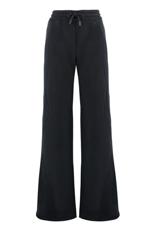 OFF-WHITE Black Cotton Trousers with Drawstring Waistband for Women | FW23 Collection