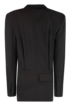 Áo blazer asymmetrical cổ đẻo cho nữ - Đen FW22