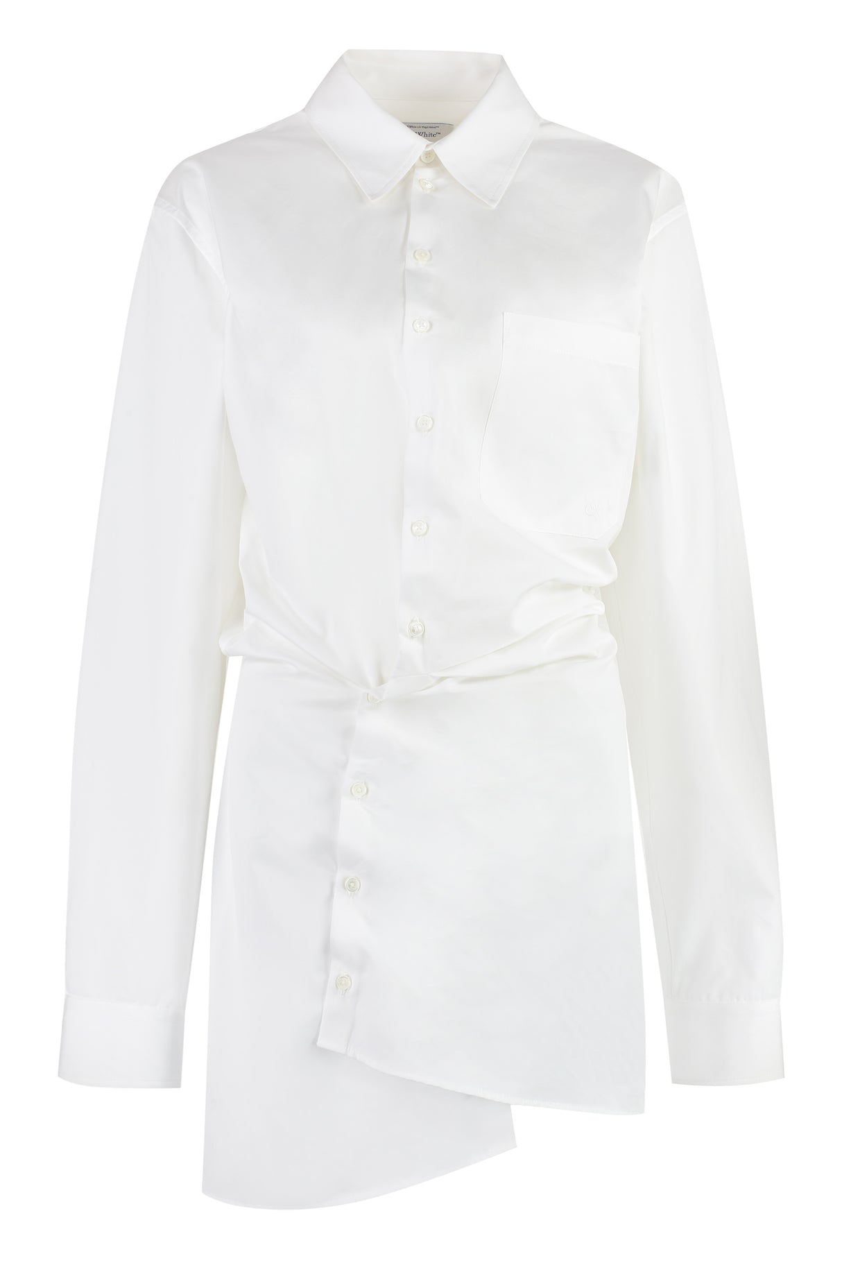 Asymmetrical White Cotton Dress - FW23 Collection