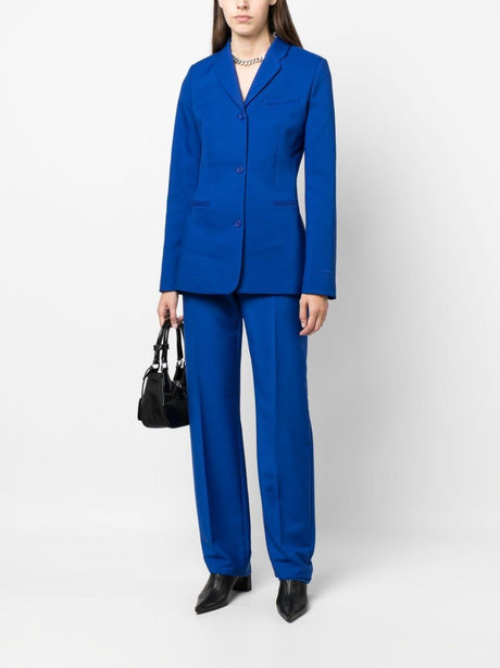 OFF-WHITE Slim Fit Blue Tech Drill Tailoring Jacket for Women - FW23 Collection