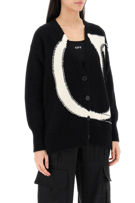 OFF-WHITE Elegant Maxi Logo Cardigan for Women in Mixed Colours for SS24
