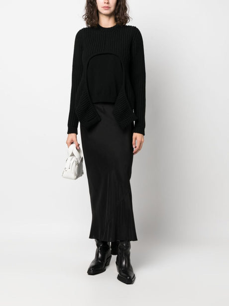 OFF-WHITE Black Cut-Out Wool Sweater for Women - FW23