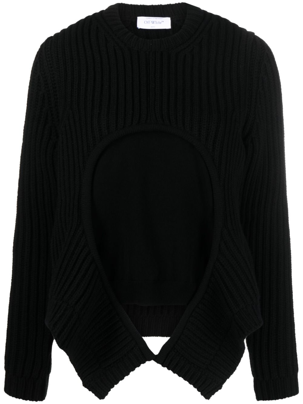 OFF-WHITE Black Cut-Out Wool Sweater for Women - FW23