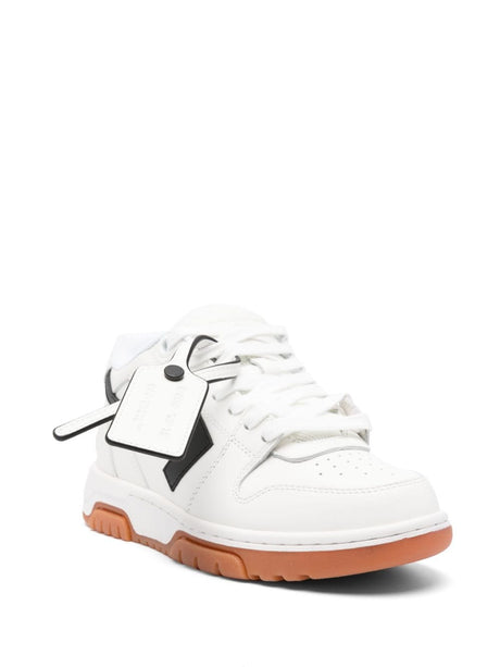 OFF-WHITE Refine Your Look with These White and Beige Leather Sneakers for Women