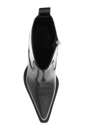 黑色牛皮德州女式踝靴- FW23系列
