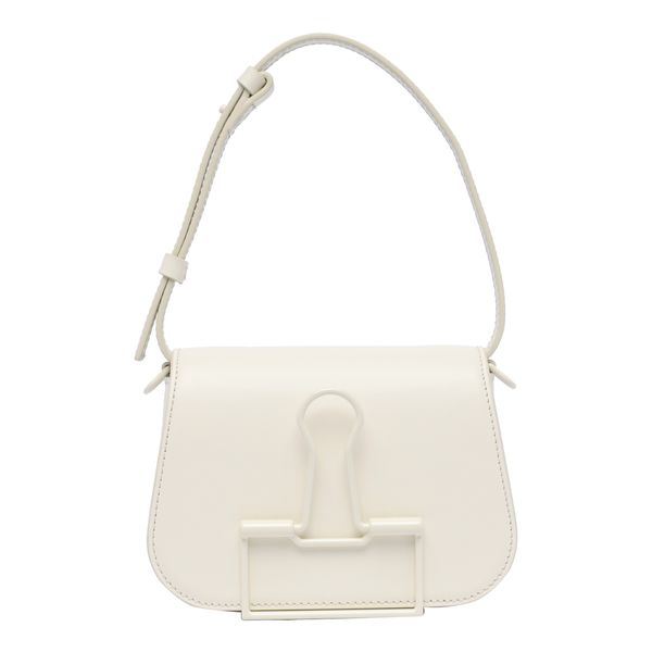 OFF-WHITE Beige Raffia Foldover Skeleton Handbag for Women - Fall/Winter 2023