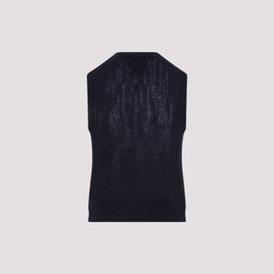 PRADA Blue Wool Gilet for Women - SS24 Collection
