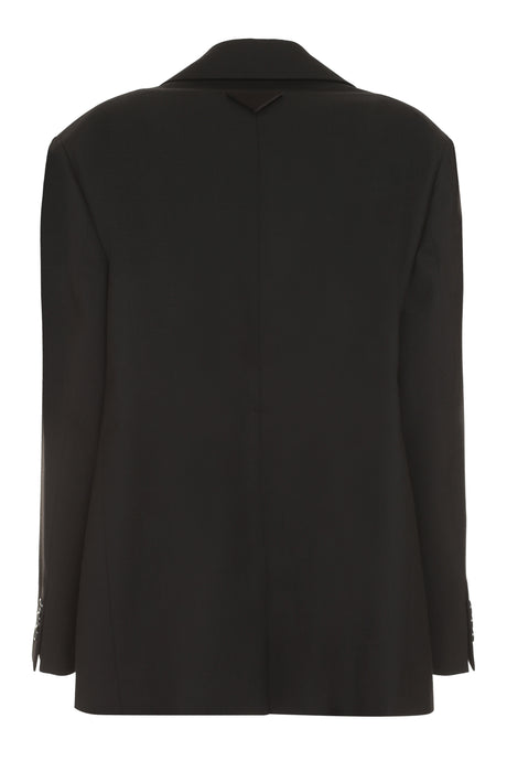 Áo blazer hai nút đen cổ đơn dành cho nữ mùa Xuân Hè 22