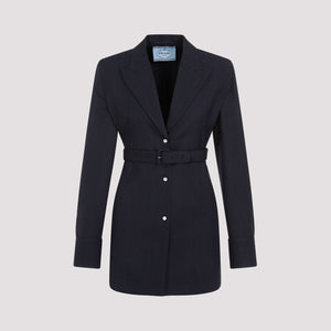 PRADA Navy Women's Wool Jacket - SS24 Collection