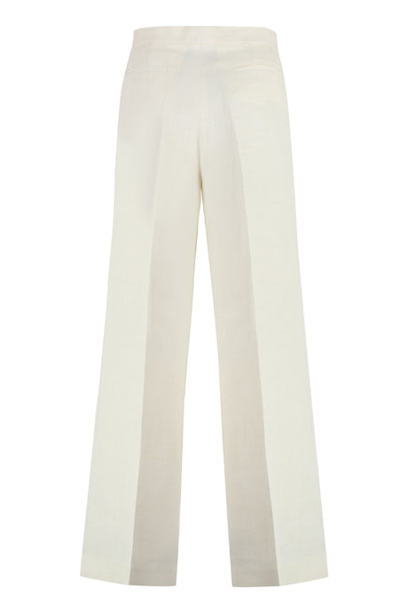 FABIANA FILIPPI High-Waisted Wide-Leg Trousers for Women in White - SS24