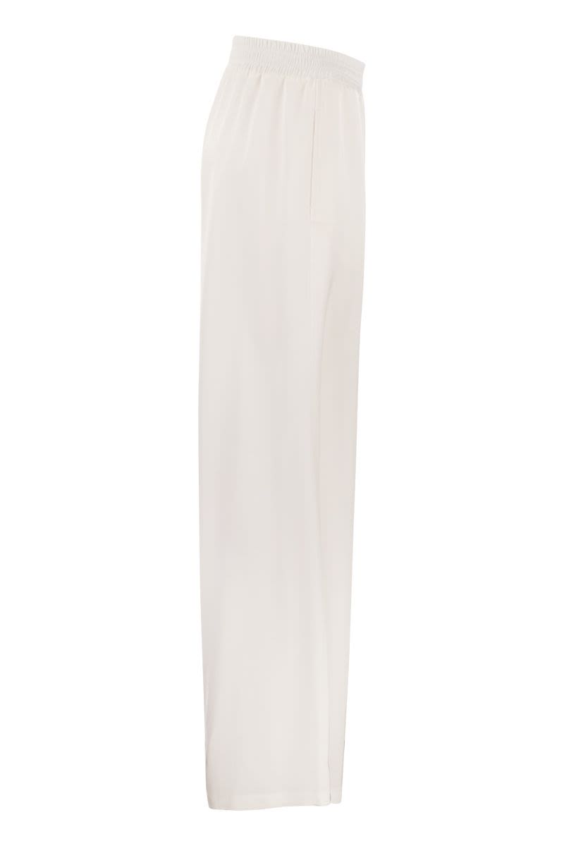FABIANA FILIPPI Loose-Fitting Viscose Satin Trousers for Women in White