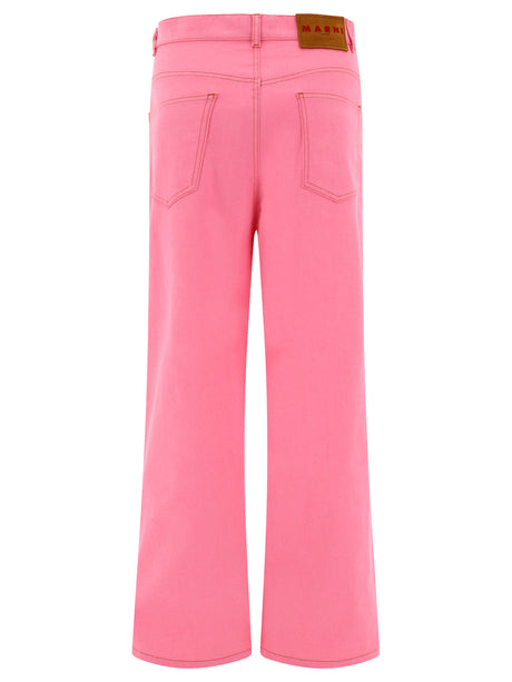 MARNI Lightweight Denim Pants for Women in Pink