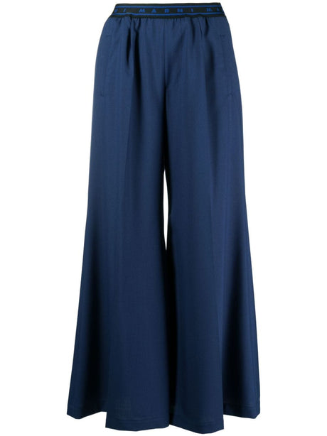 MARNI Cornflower Belted Wool Pants for Women - SS24 Collection