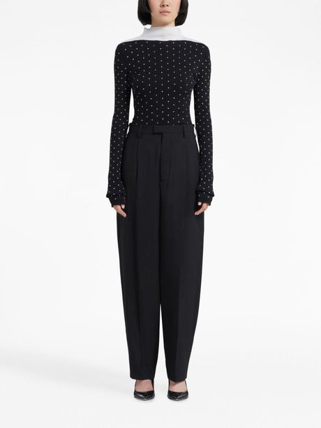 MARNI Women's Black Wool Pants for FW23 Collection