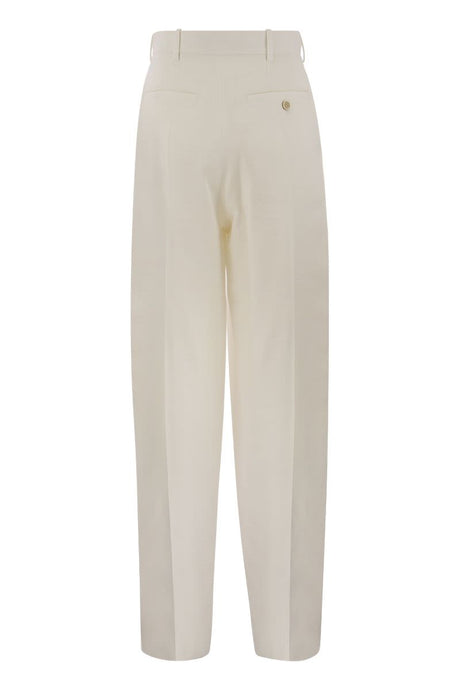 MARNI White High Waist Baggy Trousers for Women