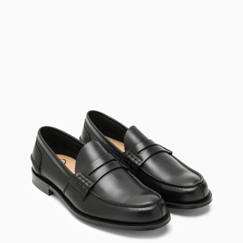 CHURCH'S Sleek Black Men's College Moccasin Loafers