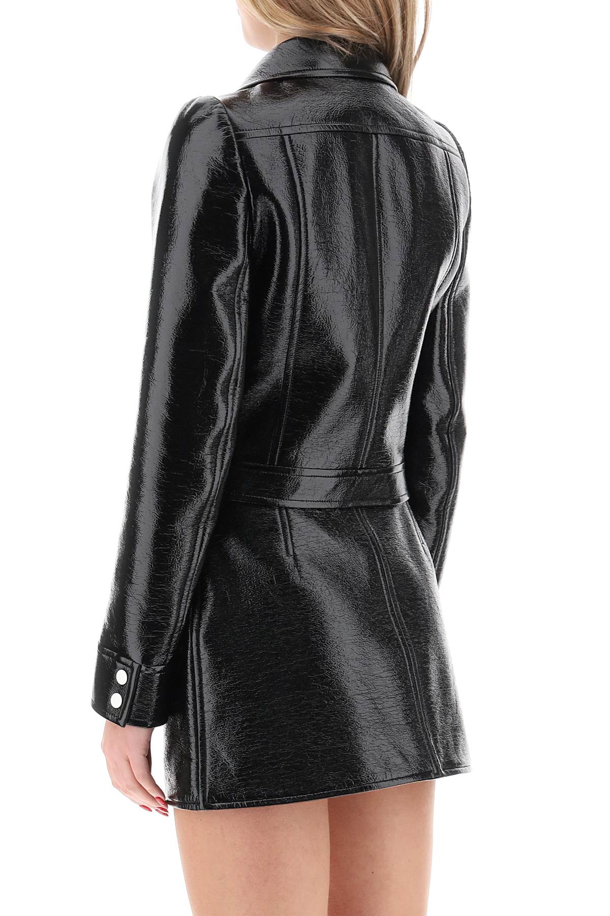 女士黑色涂層棉外套 - 女人的時尚必備品