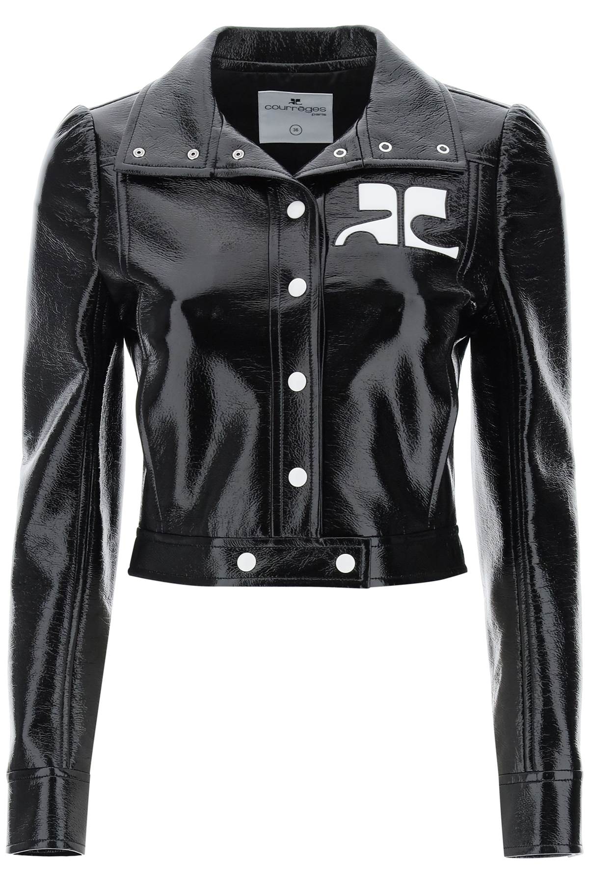 Áo khoác lót cotton phủ đen đặc biệt với chi tiết logo cho phụ nữ