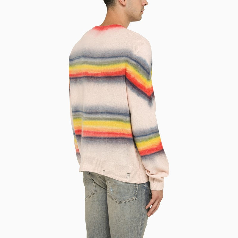 Multicolored Striped Crewneck Sweater for Men - FW23