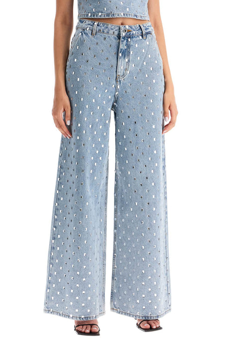 SELF-PORTRAIT WIDE Jeans WITH RHINEST