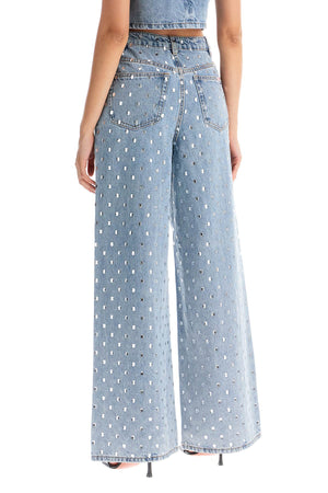 SELF-PORTRAIT WIDE Jeans WITH RHINEST