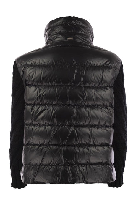 HERNO Luxury Ultralight Nylon & Wool Jacket with Braided Sleevers