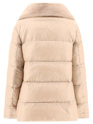 HERNO DOWN JACKET WITH FAUX FUR INSERTS