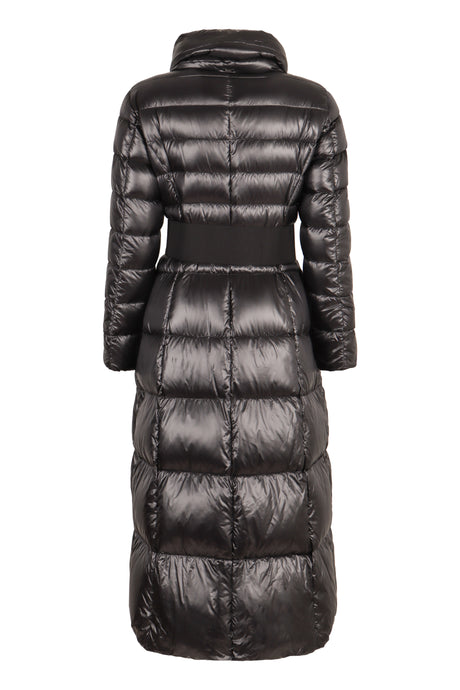 HERNO Luxe Shimmer Down Jacket with Waist Belt