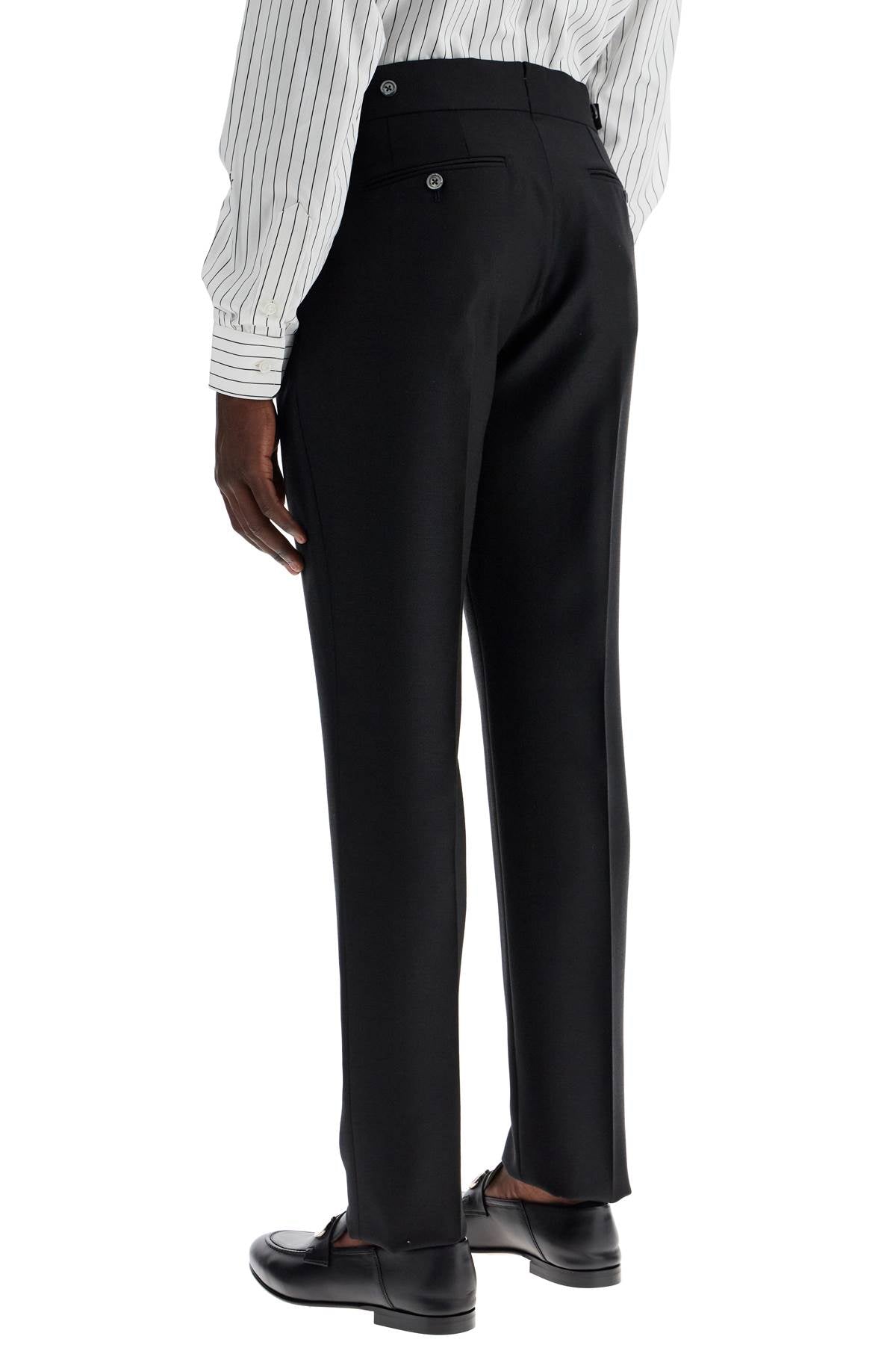 TOM FORD TAILORED WOOL AND MOHAIR TROUSERS