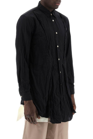 Stylish Black Asymmetrical Hem Shirt for Men