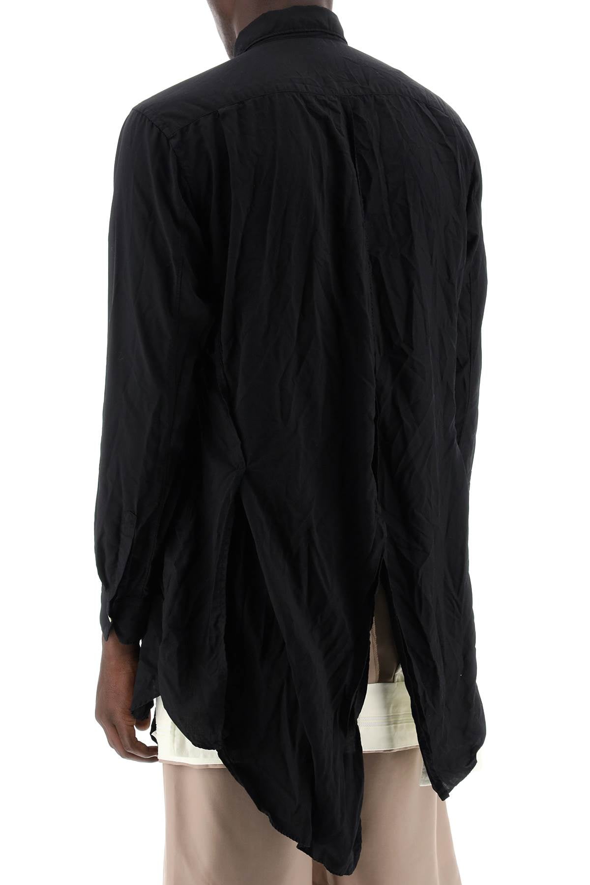 Stylish Black Asymmetrical Hem Shirt for Men
