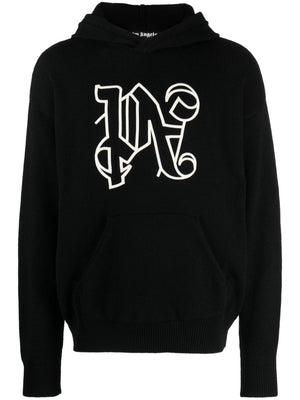 Áo hoodie bằng len Monogram cho nam - màu đen SS24
