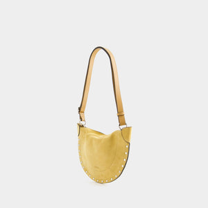ISABEL MARANT Mini Moon Chic Yellow Calf Velvet Leather Shoulder Bag for Women SS24