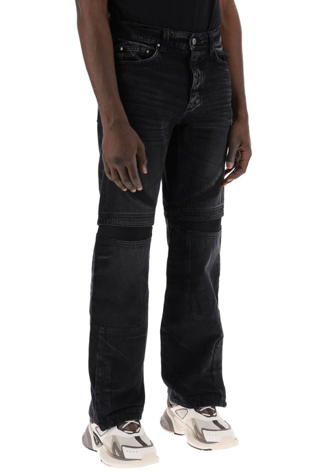Quần jeans nam straight cut xanh ngọc trai cao cấp với đường nét lưới | Nhung denim cổ điển