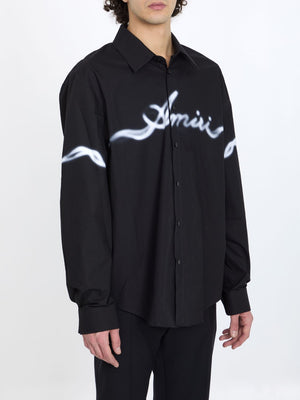 Black AMIRI Smoke Shirt for Men in Regular Fit