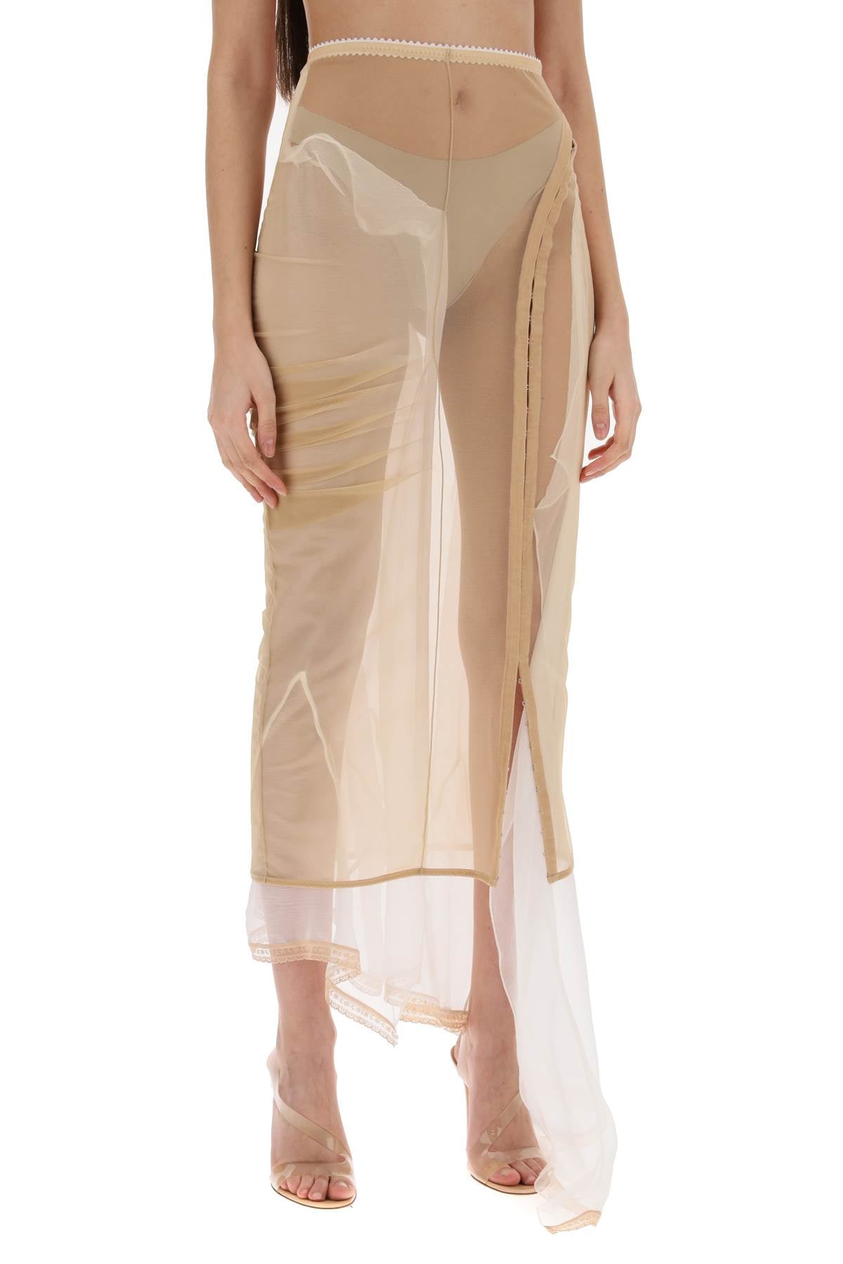 シアービューティー：女性用ミックスカラーのマキシスカート