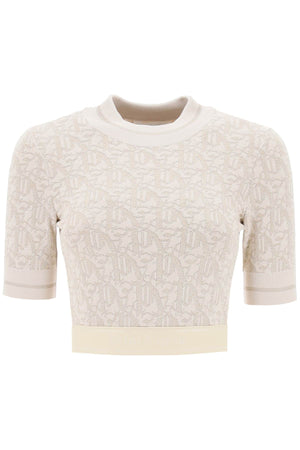 PALM ANGELS Feminine and Fun Cropped Knit Top in Mixed Colors