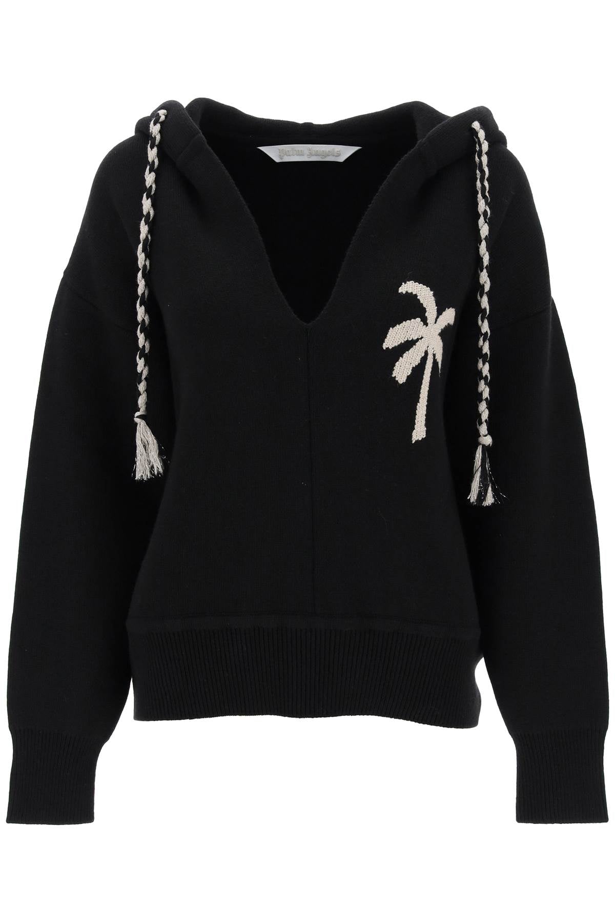 Wool & Cashmere Palm Pattern Sweatshirt for Ladies