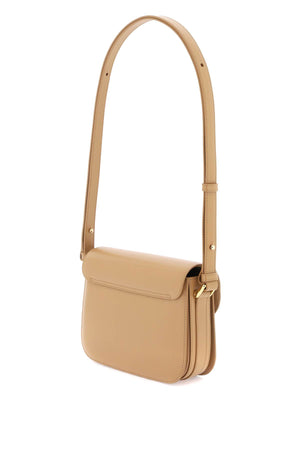 A.P.C. Grace Small Brown Smooth Leather Crossbody Bag with Gold-Tone Accents