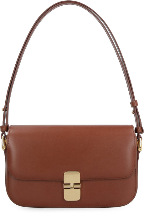 A.P.C. Elegant Leather Mini Baguette Handbag