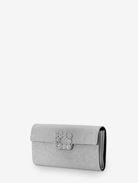 ROGER VIVIER CLUTCH WITH FLOWER STRASS BUCKLE